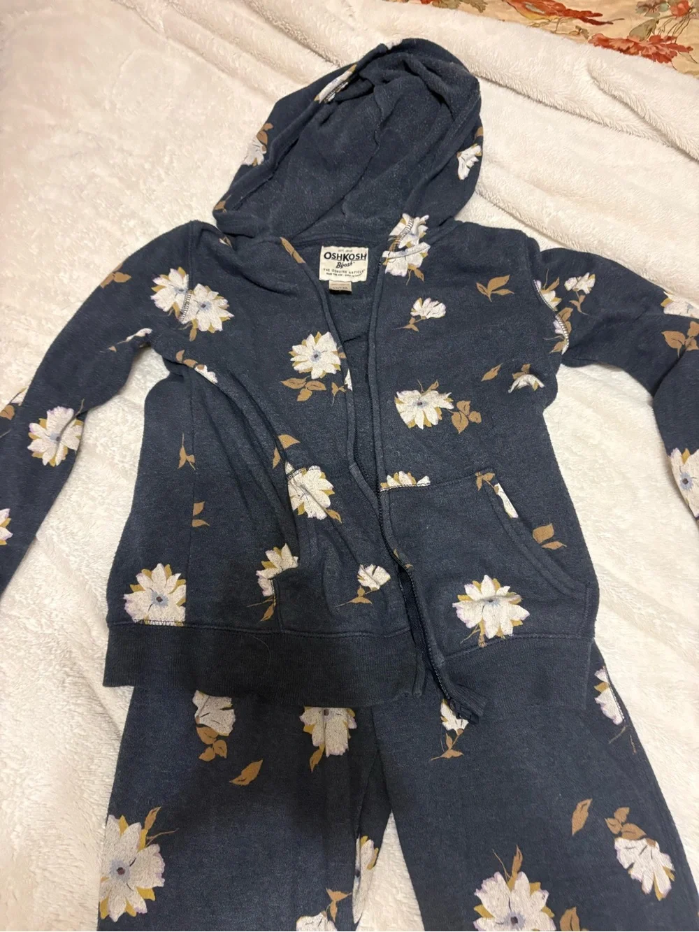 OshKosh B'gosh Navy Floral Zip Hoodie and Jogger Set